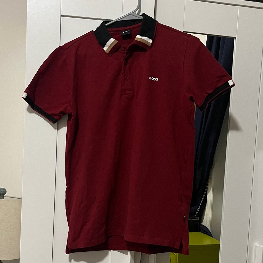 Boss Young Men's (Big kids) Dark Red/Burgundy Polo Shirt